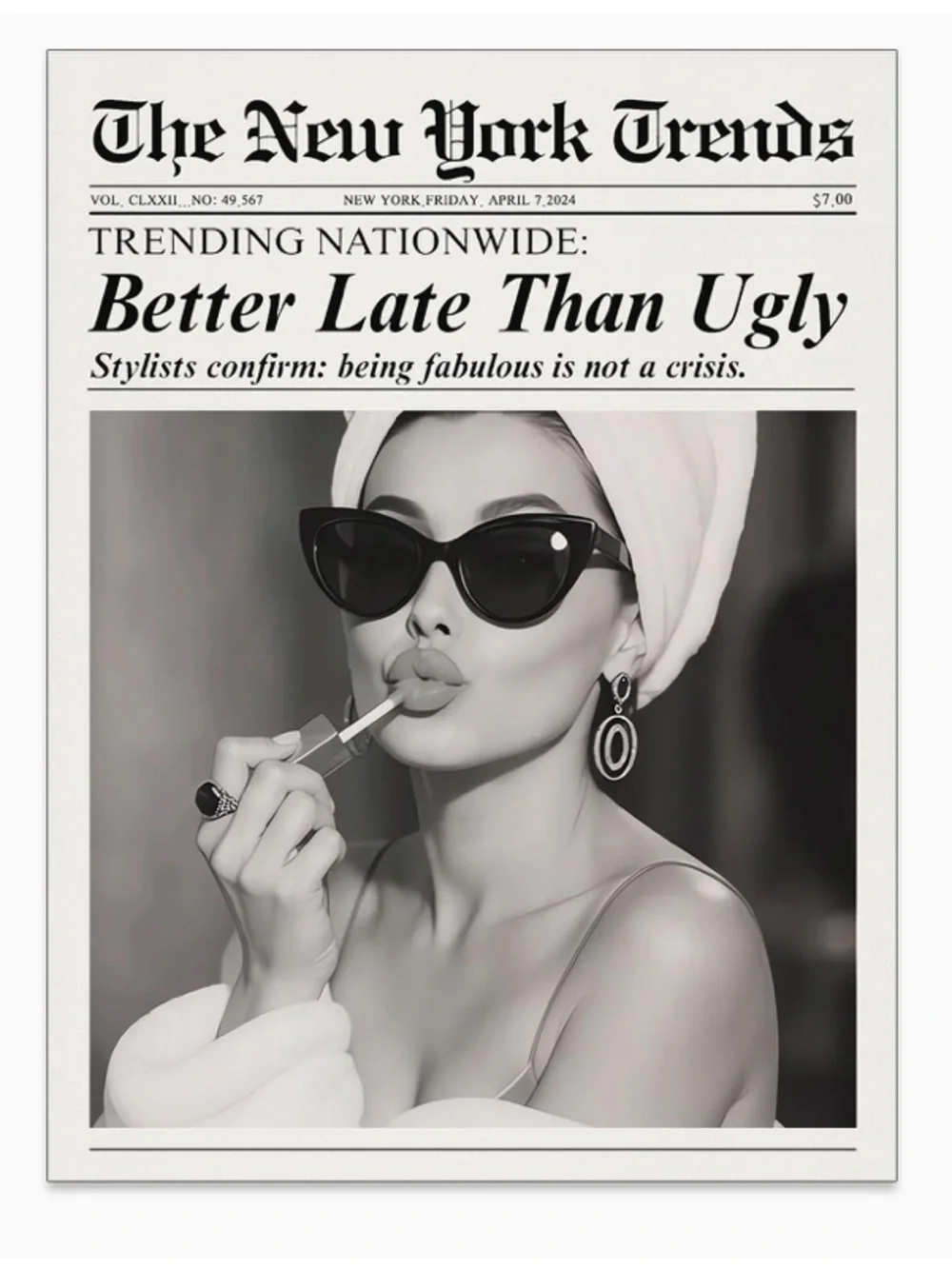 Vintage Black & White Fashion New York Magazine Wall Art